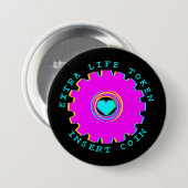 Einsetzen Münze Retro-Arcade Extra Leben Gamer-Her Button (Vorne & Hinten)