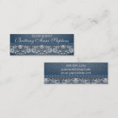 Einsetzen von weißem Spitzen und Denim-Abschluss Telefonnummerkarte (Vorne/Hinten)