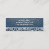 Einsetzen von weißem Spitzen und Denim-Abschluss Telefonnummerkarte (Rückseite)