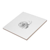 Einsiedlerkrebs-Illustration (Linie Kunst) Fliese (Seite)
