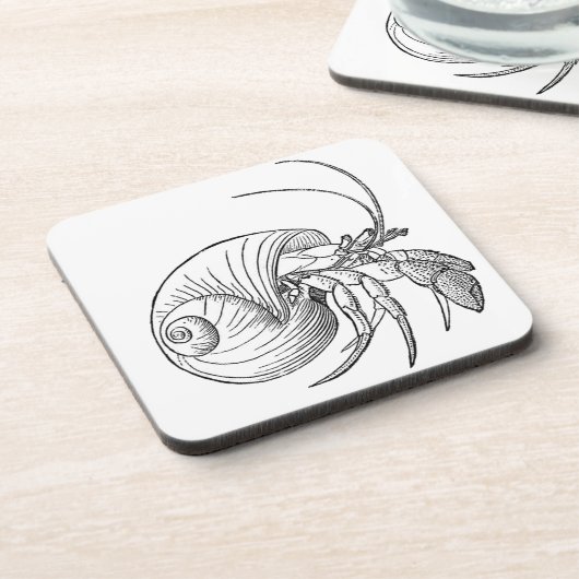 Einsiedlerkrebs-Illustration (Linie Kunst) Untersetzer (Linke Seite)