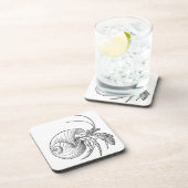 Einsiedlerkrebs-Illustration (Linie Kunst) Untersetzer (Rechte Seite)