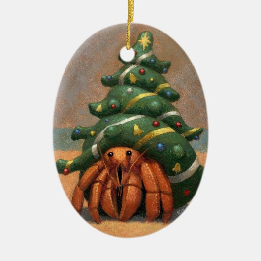 Einsiedlerkrebs-Weihnachtsverzierung Keramik Ornament (Vorne)