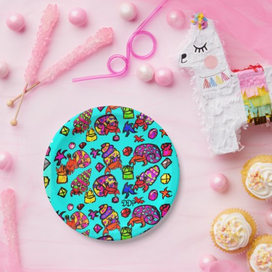 Einsiedlerkrebsstrand Pappteller (Party)