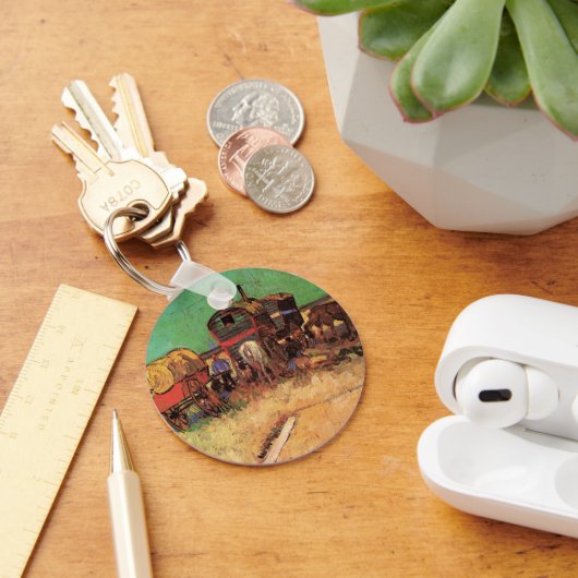 Einsiedlung von Sinti und Roma-Karawanen durch Vin Schlüsselanhänger (Schreibtisch)