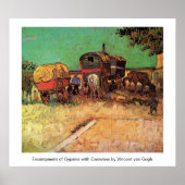 Einsiedlung von Sinti und Roma mit Wohnwagen Poster (Vorne)