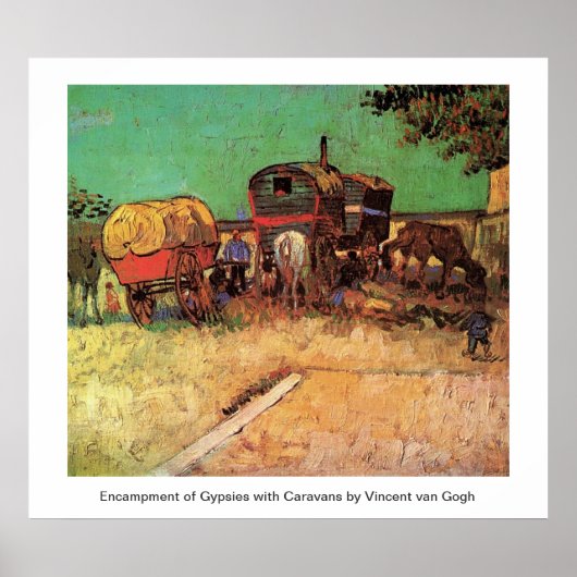 Einsiedlung von Sinti und Roma mit Wohnwagen Poster (Vorne)