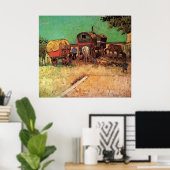 Einsiedlung von Sinti und Roma mit Wohnwagen Poster (Heimbüro)
