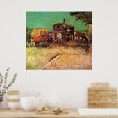 Einsiedlung von Sinti und Roma mit Wohnwagen Poster (Küche)