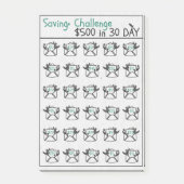 Einsparungen Herausforderung 500 Dollar Ziel, Spar Post-it Klebezettel (Vorderseite)