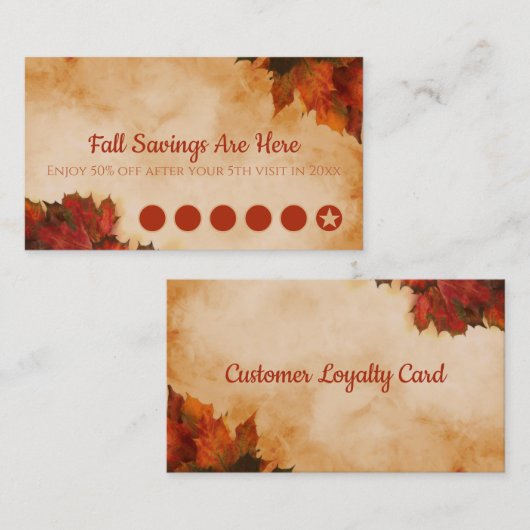 Einsparungen Kundentreue-Karte Treuekarte (Vorne/Hinten)