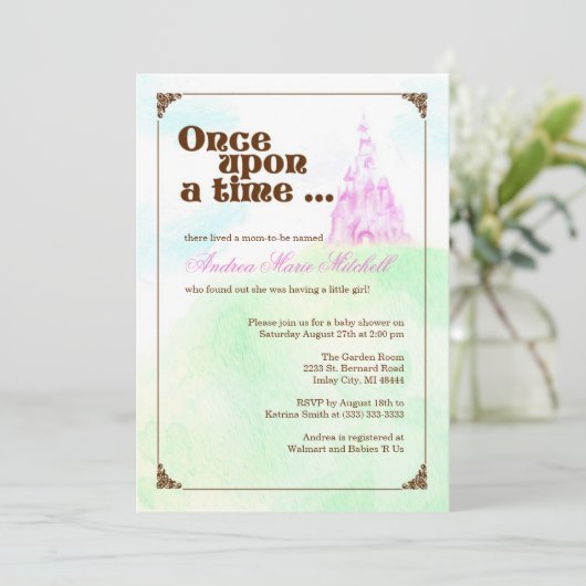 Einst Einladung - Rosa (Stehend Vorderseite)