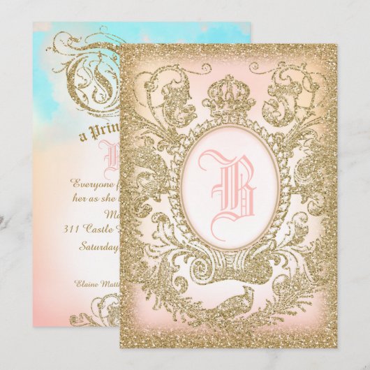 Einst Prinzessin Invitation Einladung (Vorne/Hinten)