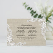 Einstecken der Spitzen- und Burlap-Richtung Begleitkarte (Stehend Vorderseite)