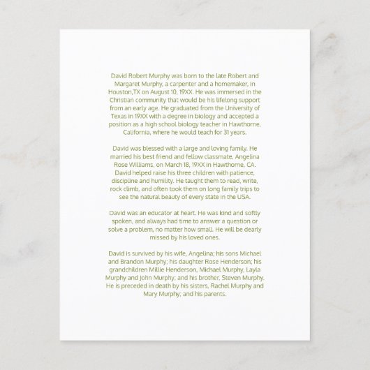 Einsteckkarte (Rückseite)