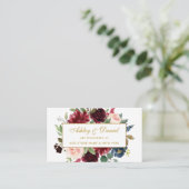 Einsteckkarte BG für das Hochzeitburgundy Blue Gol Begleitkarte (Stehend Vorderseite)