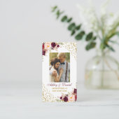 Einsteckkarte BG für das Hochzeitburgundy-Foto Begleitkarte (Stehend Vorderseite)