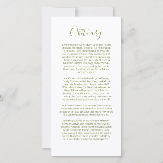 Einsteckkarte Dankeskarte (Vorderseite)