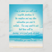 Einsteckkarte des tropischen Empfangs Begleitkarte (Rückseite)