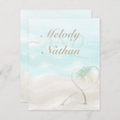 Einsteckkarte des tropischen Empfangs mit Aquarell Begleitkarte (Vorne/Hinten)