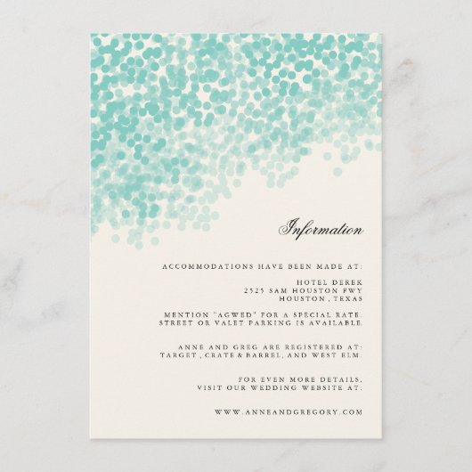 Einsteckkarte für aquamarine Lichtdusche Begleitkarte (Vorderseite)