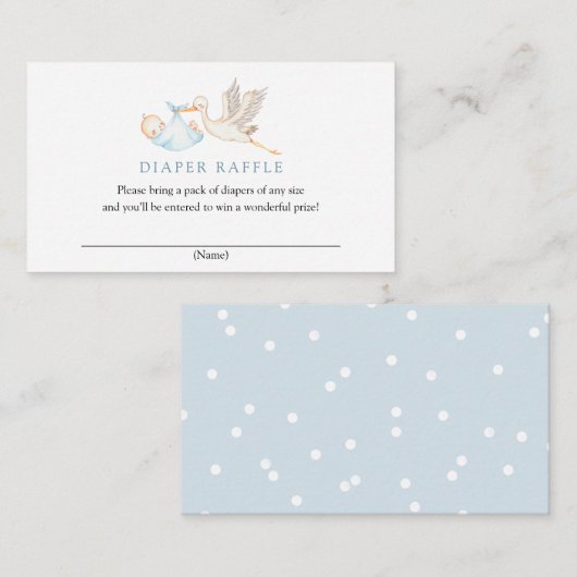 Einsteckkarte für das Blue Stork Diaper Begleitkarte (Vorne/Hinten)