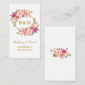 Einsteckkarte für das Hochzeitrosa Blumenkranz Begleitkarte (Vorne/Hinten)
