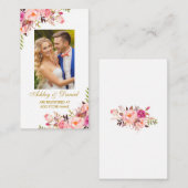 Einsteckkarte für das Hochzeitrosa Foto Begleitkarte (Vorne/Hinten)