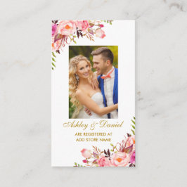 Einsteckkarte für das Hochzeitrosa Foto Begleitkarte