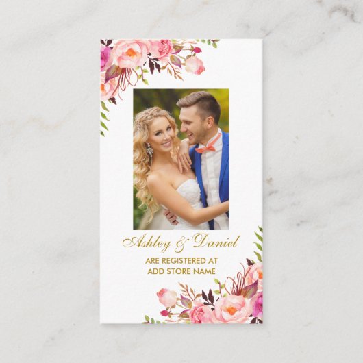 Einsteckkarte für das Hochzeitrosa Foto Begleitkarte (Vorderseite)