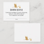 Einsteckkarte für das Preppy Gold Stork Diaper Begleitkarte (Vorne/Hinten)