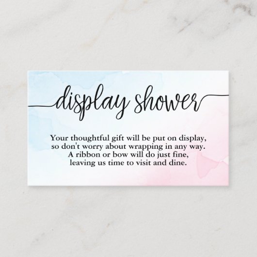 Einsteckkarte für das rosa und blaue Aquarellfarbe Visitenkarte (Vorderseite)