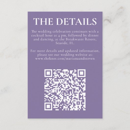 Einsteckkarte für den klassischen Lavendel Begleitkarte (Vorderseite)