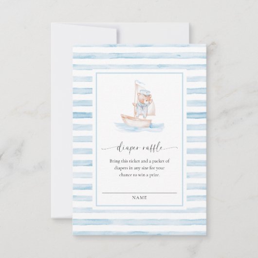 Einsteckkarte für den Sailor Bear Blue Stripe Raff Einladung (Vorderseite)