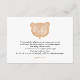 Einsteckkarte für die Bärenanzeige Begleitkarte