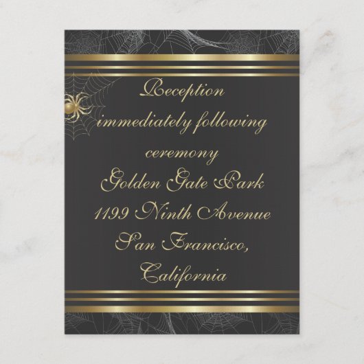 Einsteckkarte für Golden Spiders Empfang Begleitkarte (Vorderseite)