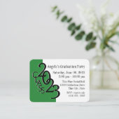 Einsteckkarte für grünes Foto der Graduationsparte Begleitkarte (Stehend Vorderseite)