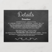Einsteckkarte für Hochzeitdetails | Modern Chalkbo Begleitkarte (Vorderseite)