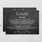 Einsteckkarte für Hochzeitdetails | Modern Chalkbo Begleitkarte (Vorne/Hinten)