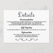 Einsteckkarte für Hochzeitdetails | Modernes Schwa Begleitkarte (Rückseite)