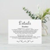 Einsteckkarte für Hochzeitdetails | Modernes Schwa Begleitkarte (Stehend Vorderseite)