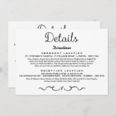 Einsteckkarte für Hochzeitdetails | Modernes Schwa Begleitkarte (Vorne/Hinten)