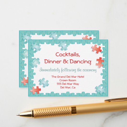 Einsteckkarte für Jigsaw Puzzle-Empfang Begleitkarte (Vorderseite/Rückseite Beispiel)