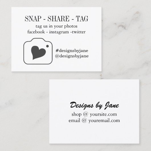 Einsteckkarte für kleine Unternehmen Visitenkarte (Vorne/Hinten)