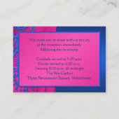 Einsteckkarte für Kobalt und Fuchsia-Damaskus Begleitkarte (Rückseite)