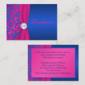 Einsteckkarte für Kobalt und Fuchsia-Damaskus Begleitkarte (Vorne/Hinten)
