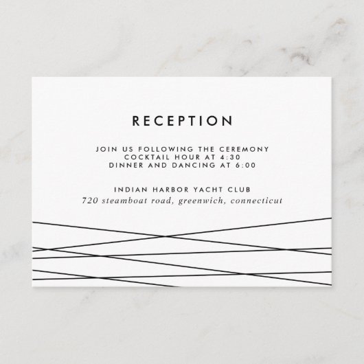 Einsteckkarte für Linear-Empfang | Schwarz und Wei Begleitkarte (Vorderseite)