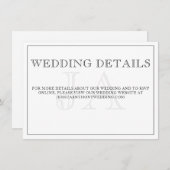 Einsteckkarte für Minimalistische Monogramm-Hochze (Vorne/Hinten)