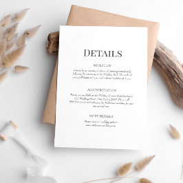 Einsteckkarte für Minimalistische Monogramm-Hochze Einladung