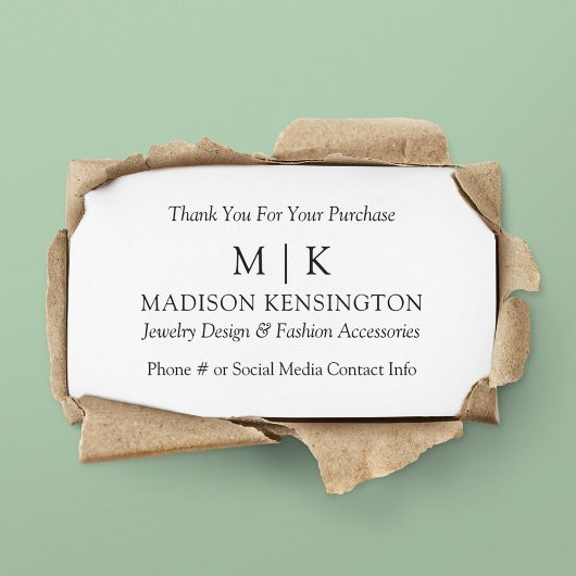 Einsteckkarte für Monogramm oder Hinzufügen von Lo Visitenkarte